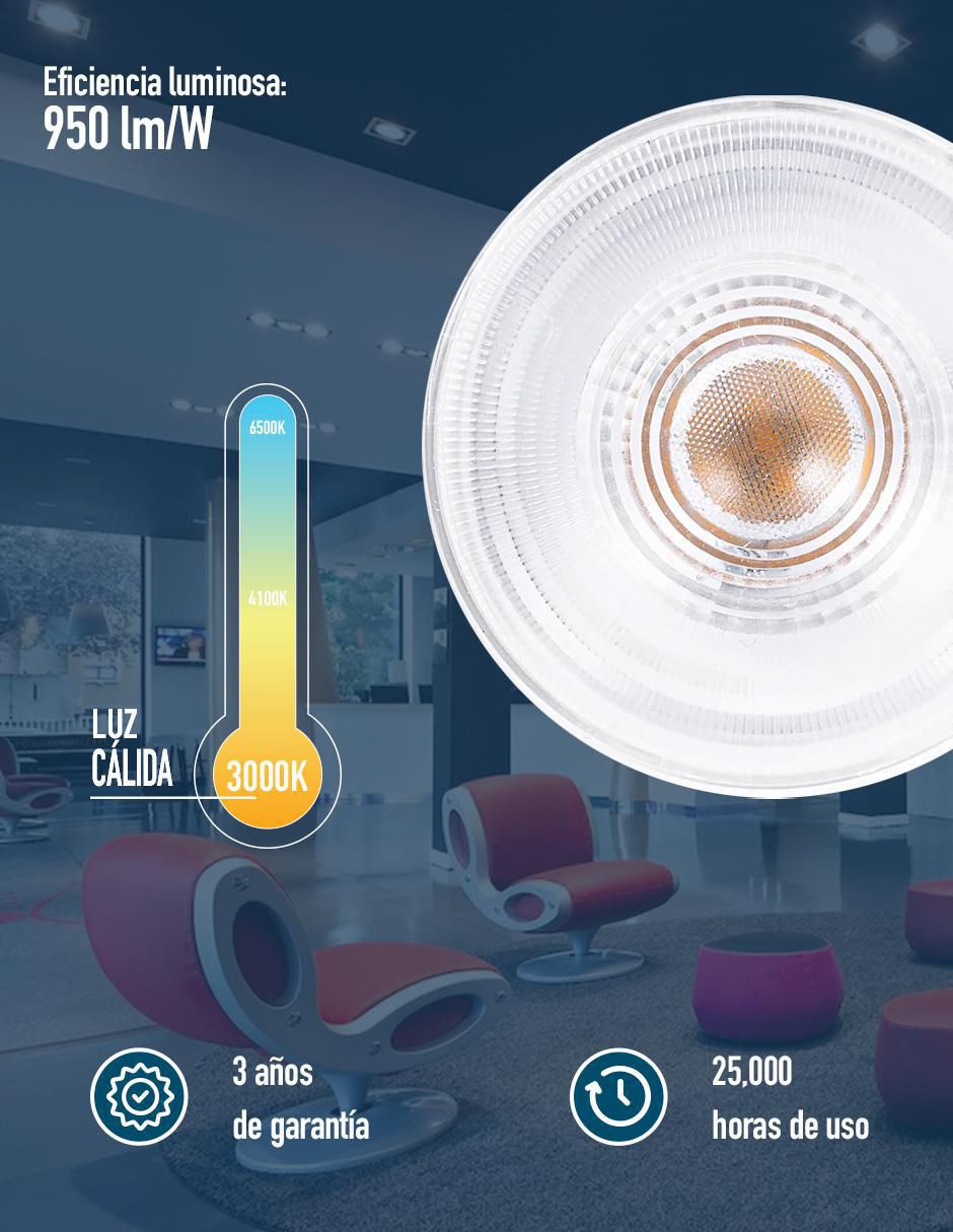 Foco led 8 w de consumo 8 w de iluminación 950 lm lúmenes 5