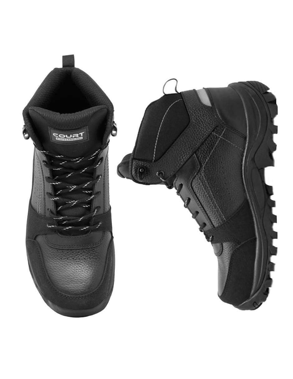 Bota industrial court oficial "de" cuero y piel