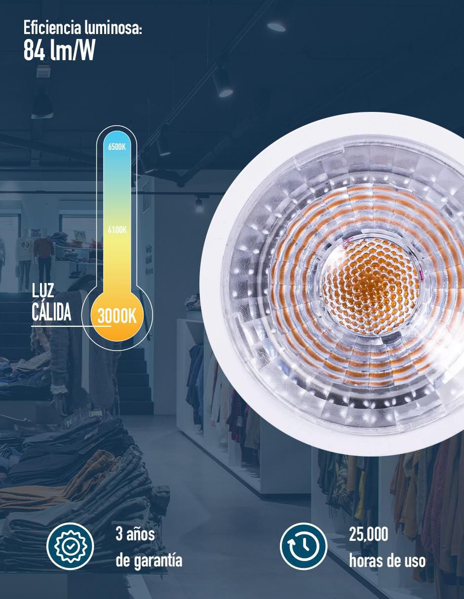 Foco LED 5 W de consumo 35 W de iluminación 400 lúmenes 4