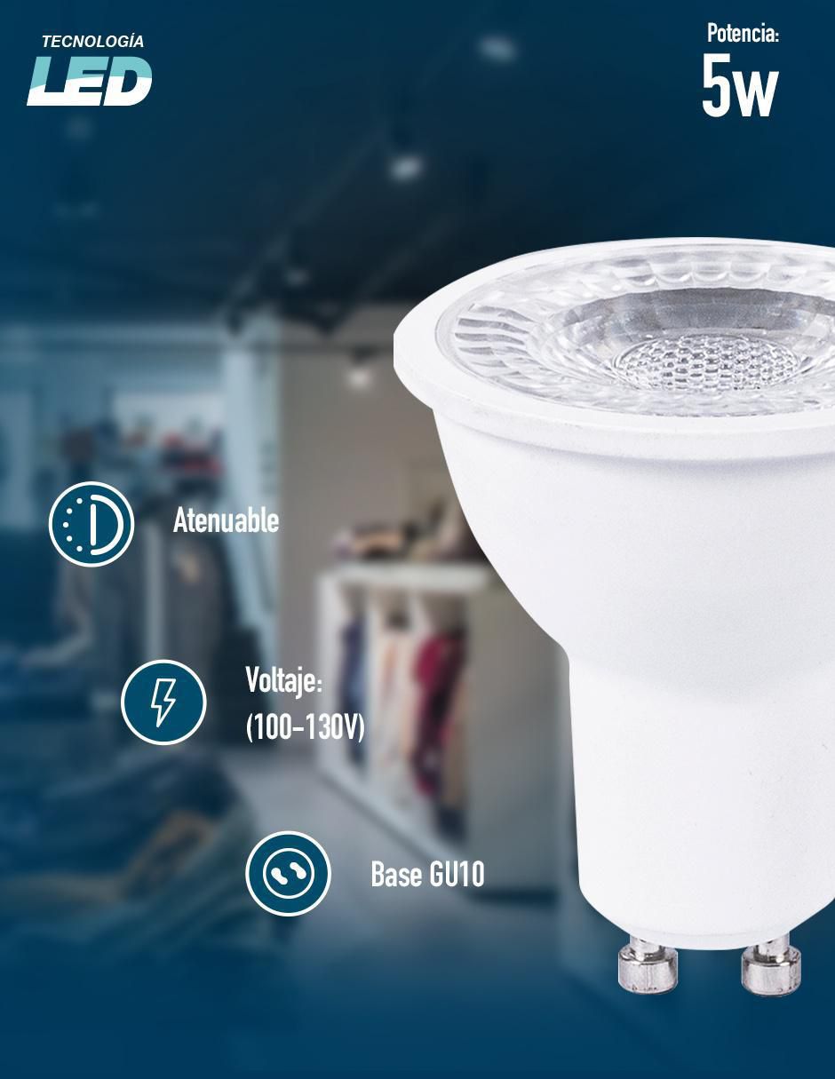 Foco LED 5 W de consumo 35 W de iluminación 400 lúmenes 5