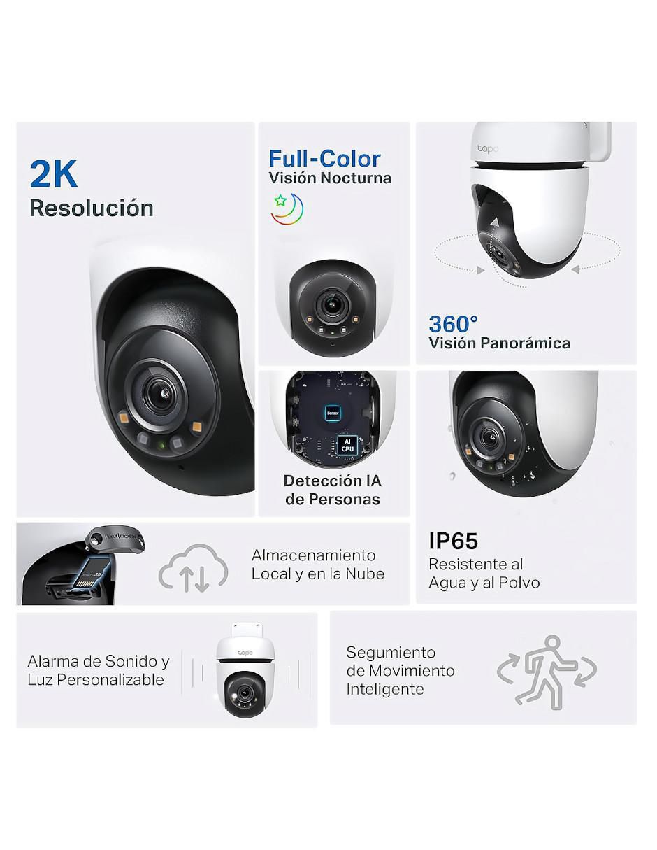 Cámara Wi-Fi de seguridad inalámbrica HD 360° con capacidad para grabar para interior y exterior 4