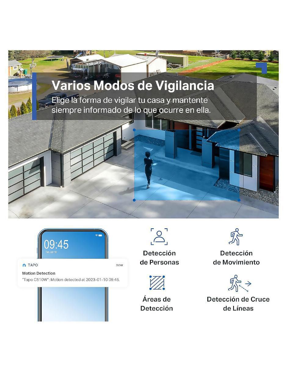 Cámara Wi-Fi de seguridad inalámbrica HD 360° con capacidad para grabar para interior y exterior 5