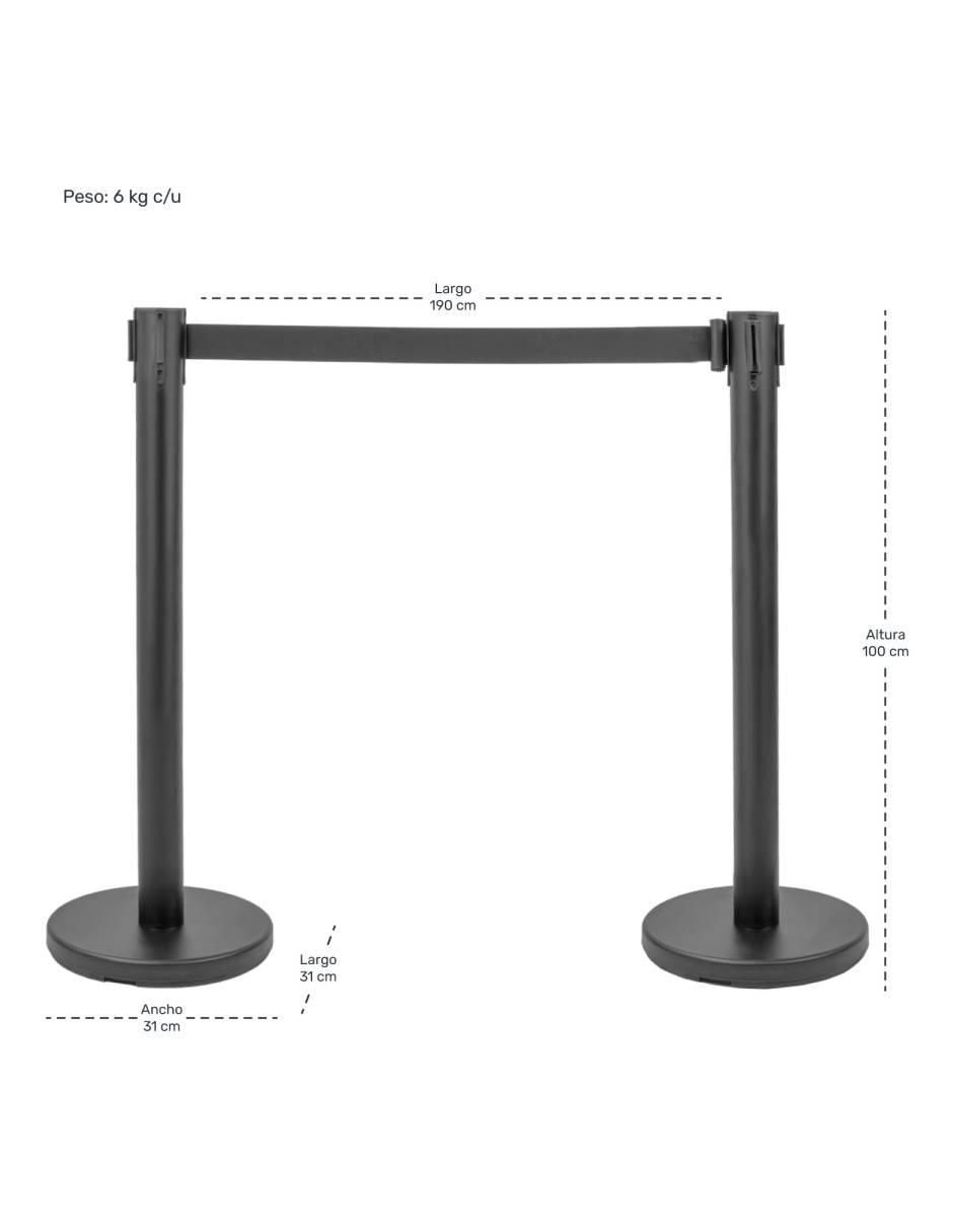 Set de poste delimitador para fila 6