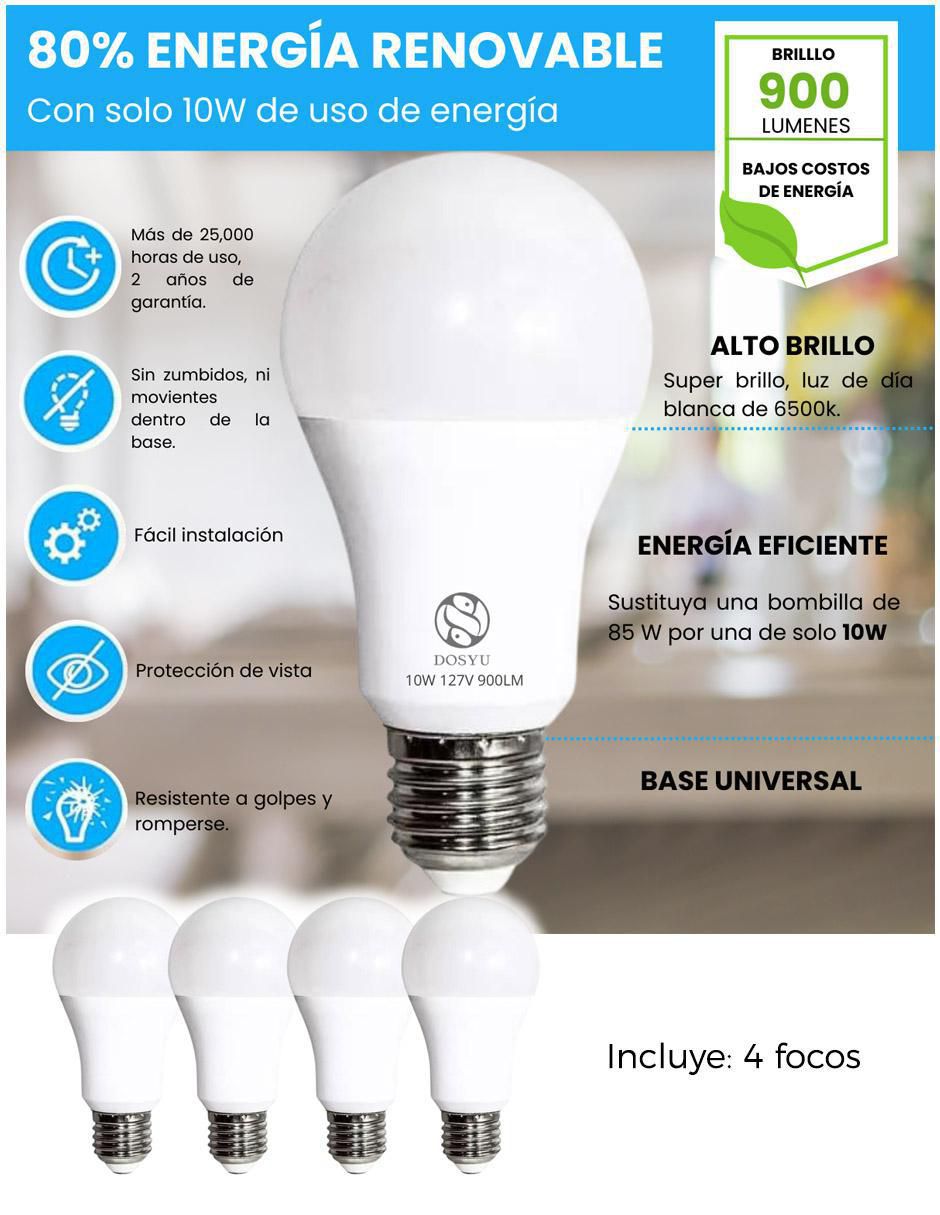 Foco LED 80 W de consumo 10 W de iluminación 900 lm 4