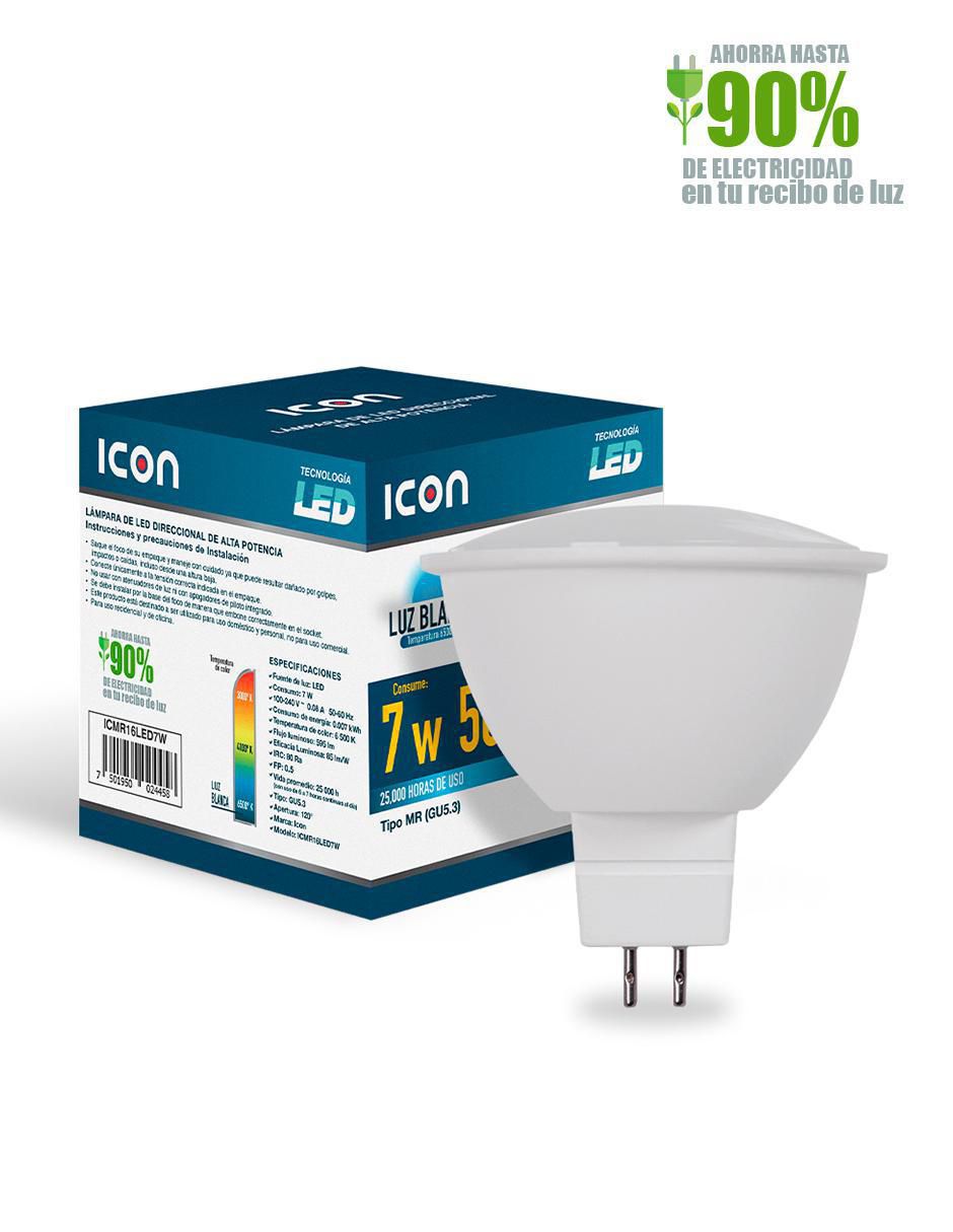 Foco LED 7 W de consumo 50 W de iluminación 595 lm lúmenes 2