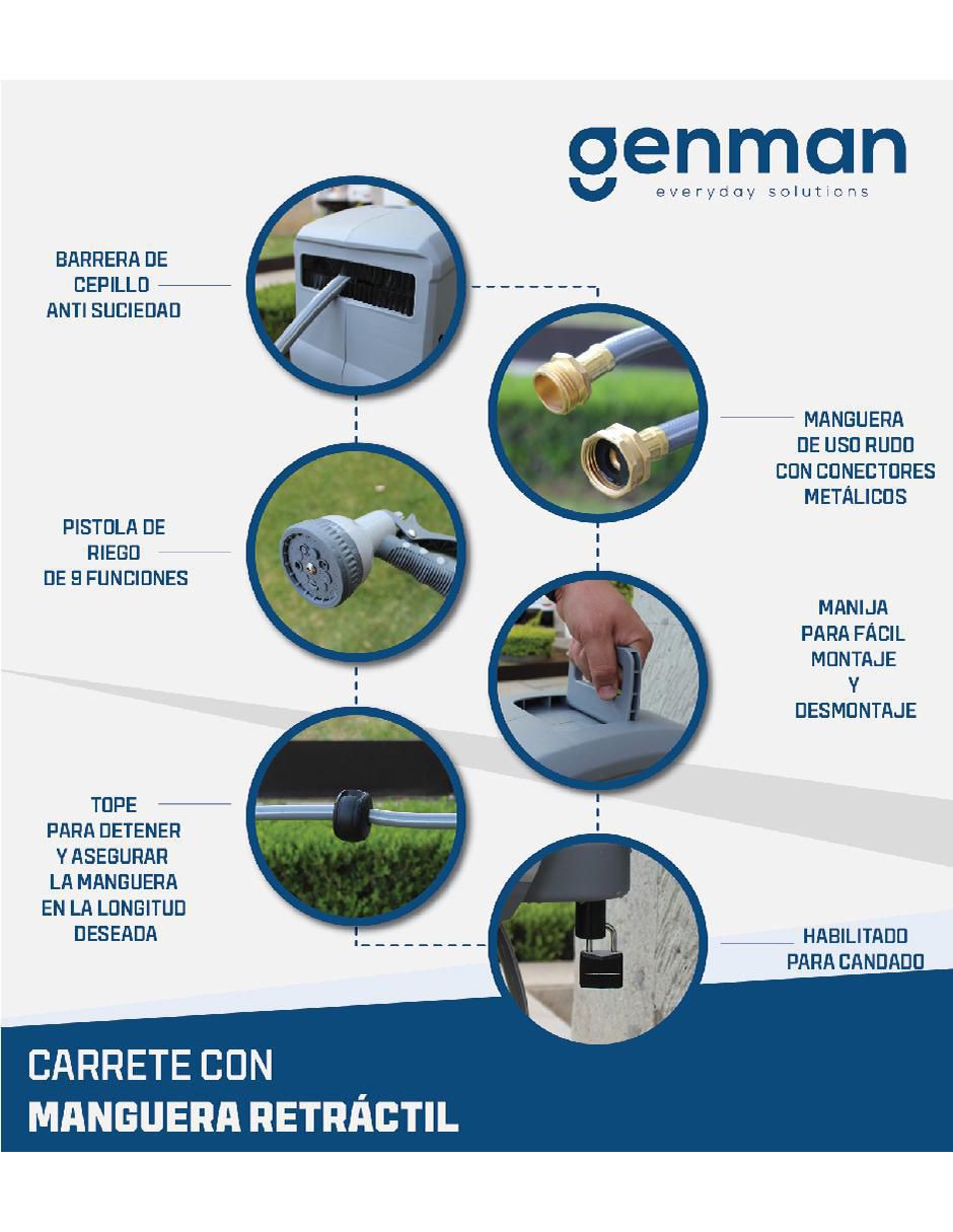 Manguera con carrete expandible 25 metros 2