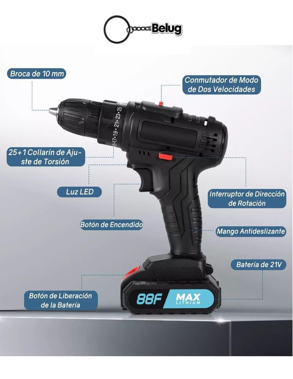 Set taladro inalámbrico genérico de 21 v 2