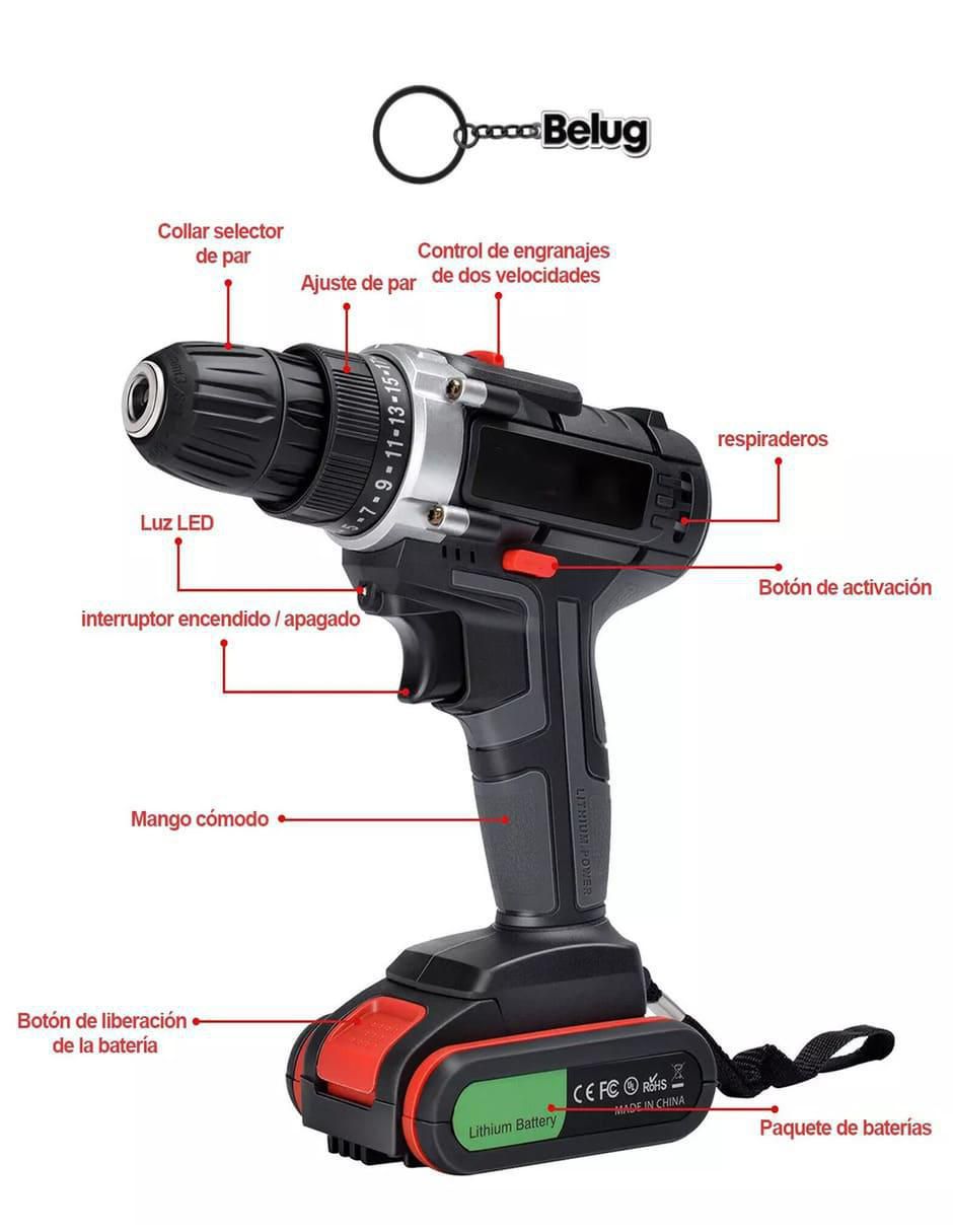 Kit taladro y brocas inalámbrico genérico de 110 - 220 V 2
