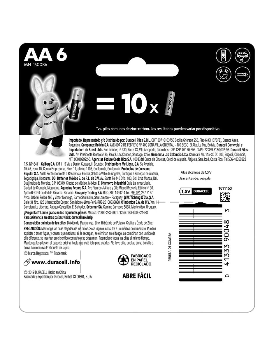 Batería AA alcalino 1.5 V 2