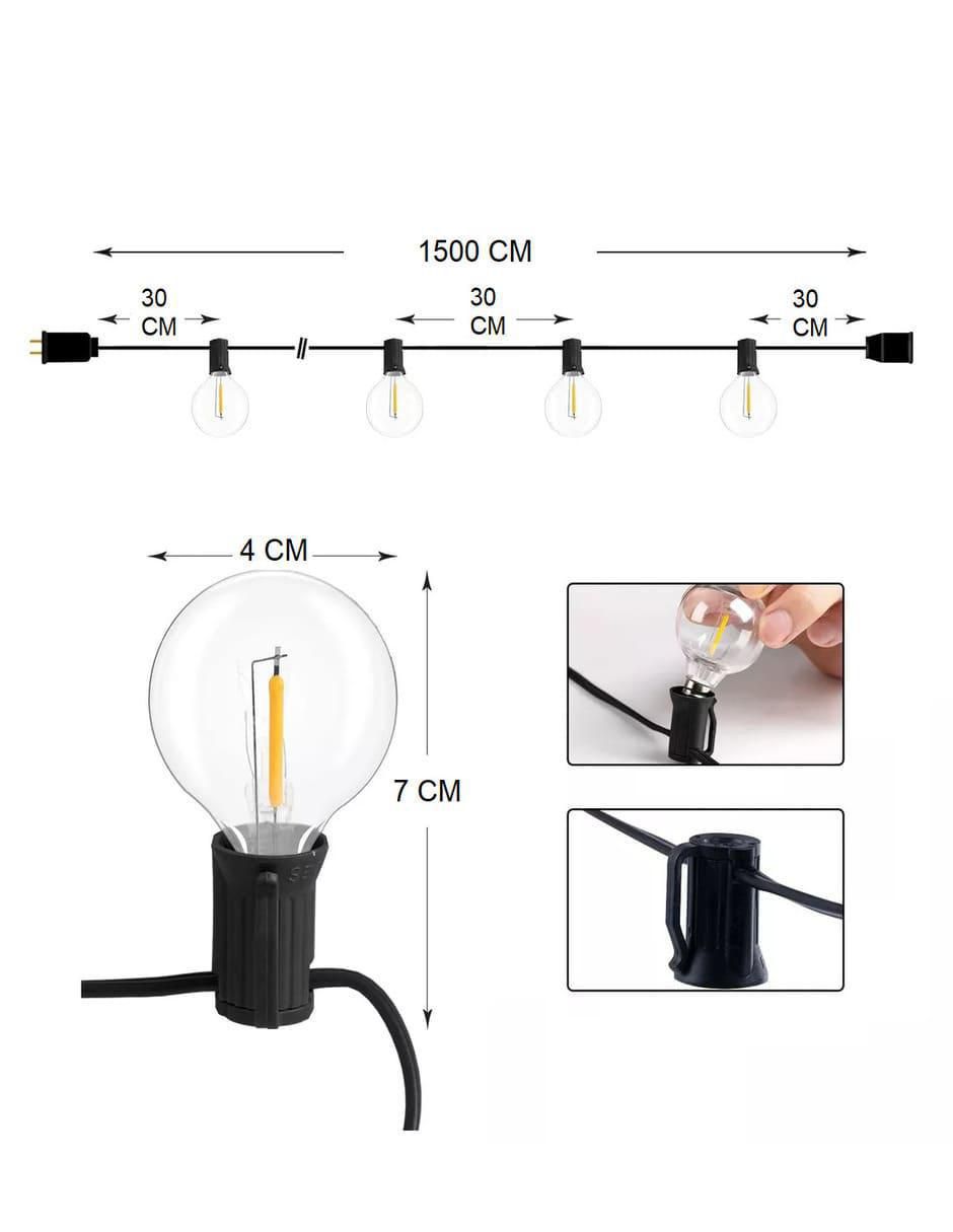 Serie de focos LED con 25 focos 5