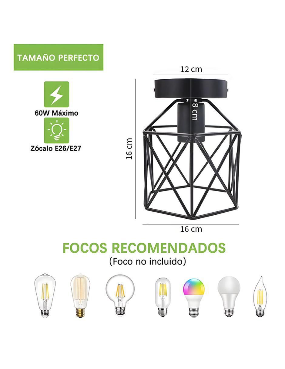 Lámpara de techo Incandescente y LED 2 piezas 4
