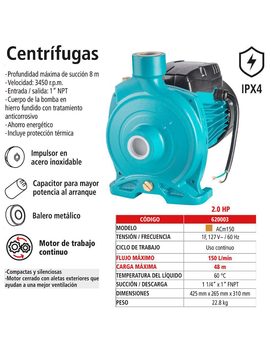 Bomba de agua centrífuga 2 HP 4