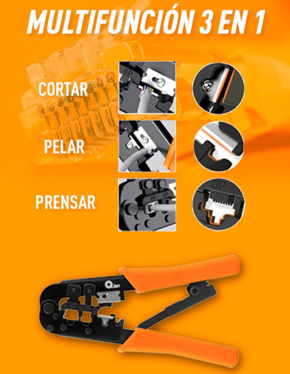Pinza ponchadora Rj11 y Rj45 4