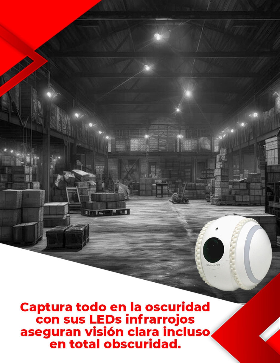 Cámara Wi-Fi de seguridad inalámbrica Full HD 75° con capacidad para grabar visión nocturna para interior 5