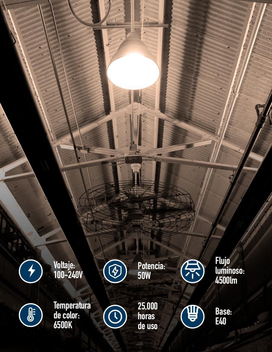 Foco LED 50 W de consumo 50 W de iluminación 97 lm lúmenes 4