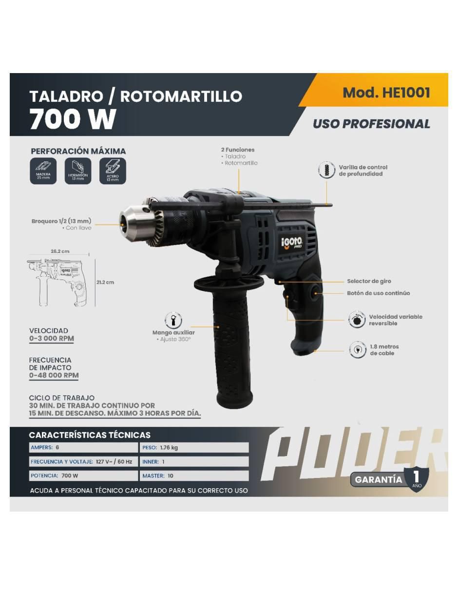 Taladro HE1001 de 127 V 7