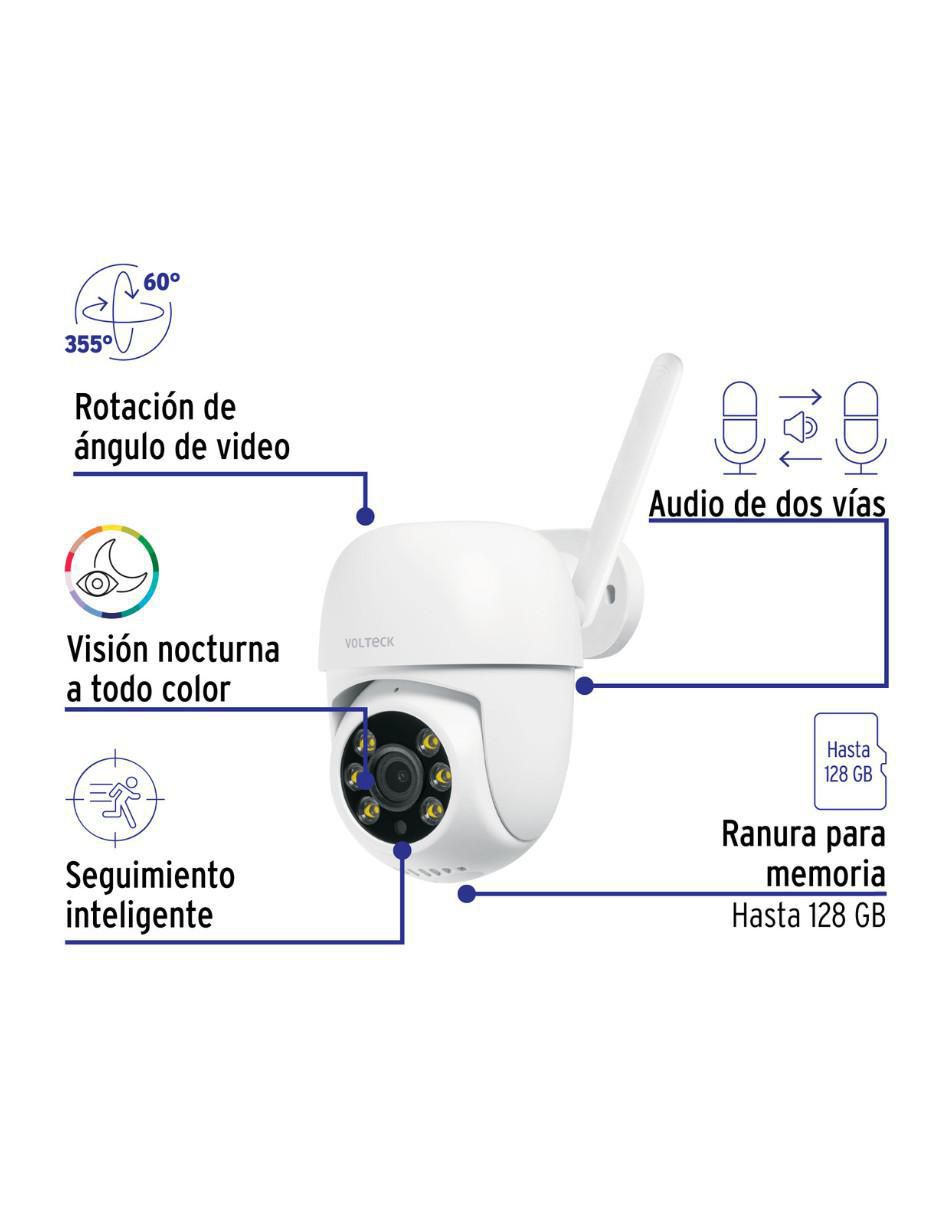 Cámara Wi-Fi de seguridad inalámbrica 2K 350° con capacidad para grabar visión nocturna para interior y exterior 2