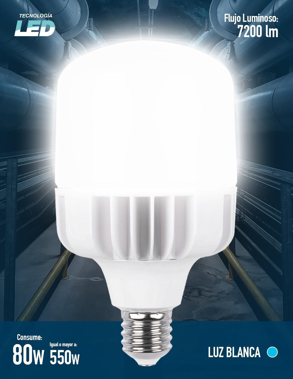 Foco LED 80 W de consumo de iluminación 97 lúmenes 3