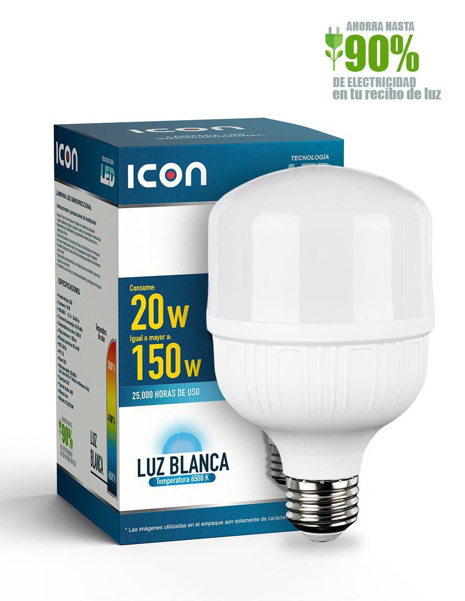 Foco LED 20 W de consumo 150 w de iluminación 1800 lúmenes 2