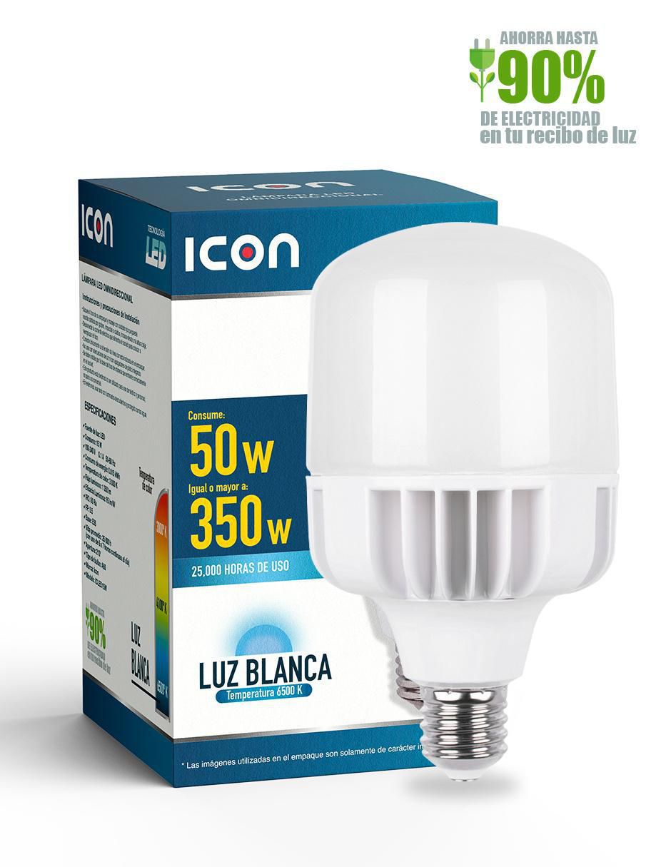 Foco LED 50 W de consumo 350 W de iluminación 97 lúmenes 2