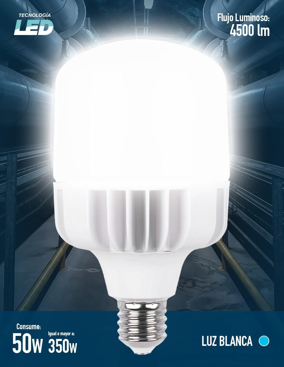 Foco LED 50 W de consumo 350 W de iluminación 97 lúmenes 3