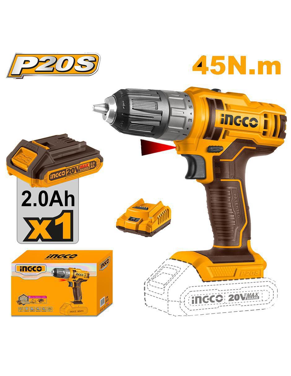 Taladro inalámbrico UCDLI200518 de 20 V 2