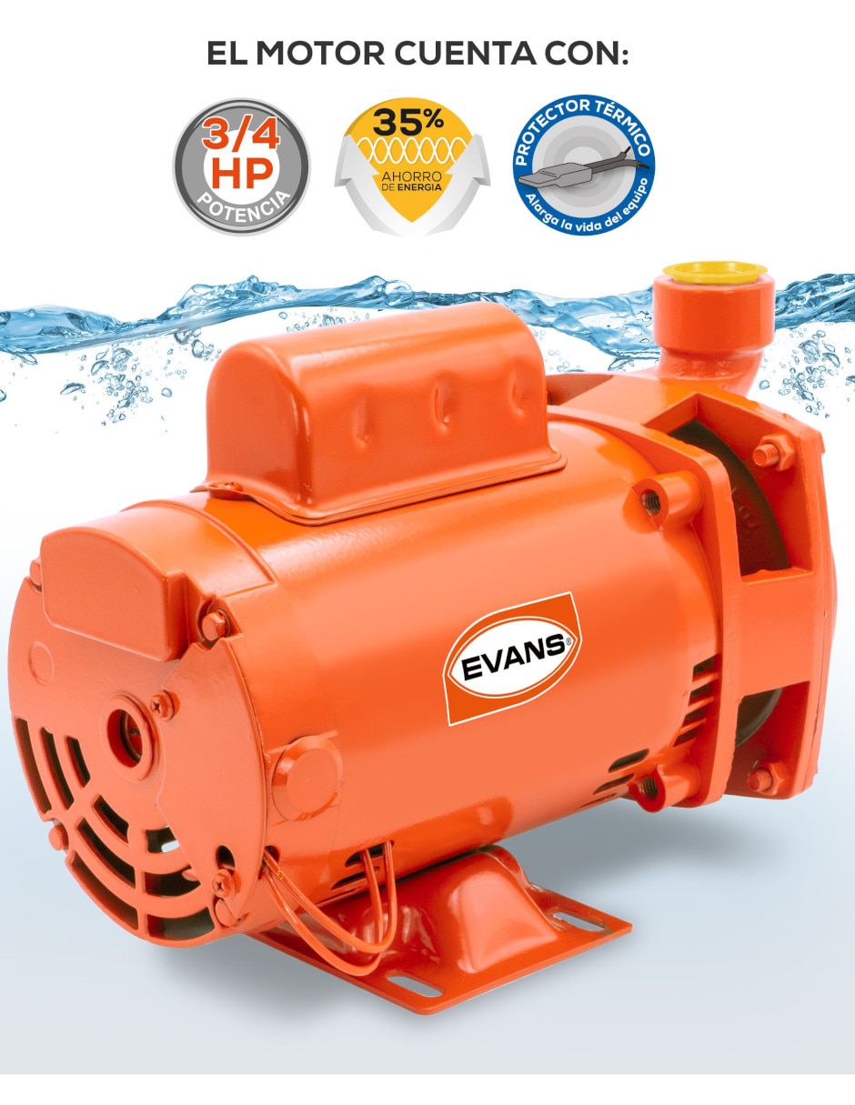 Bomba de agua centrífuga 3/4 hp 2