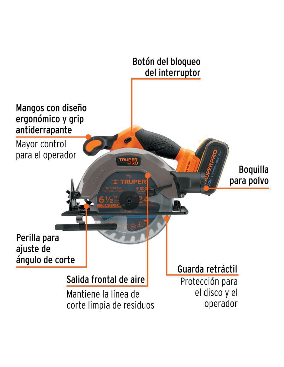 Sierra circular Inalambrica 20 v 60 w 2