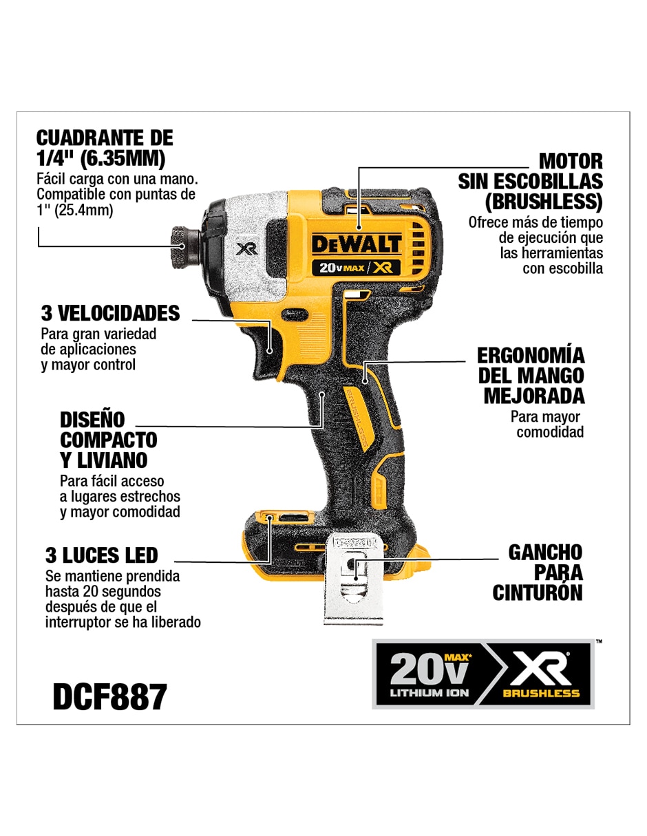 Set taladro atornillador inalámbrico DCK287E2-B3 de 100 - 240 V 5