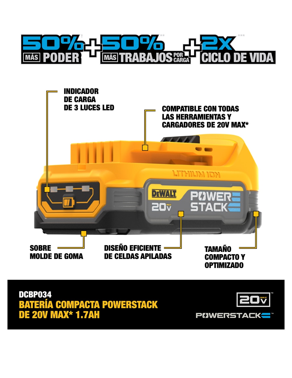 Set taladro atornillador inalámbrico DCK287E2-B3 de 100 - 240 V 6