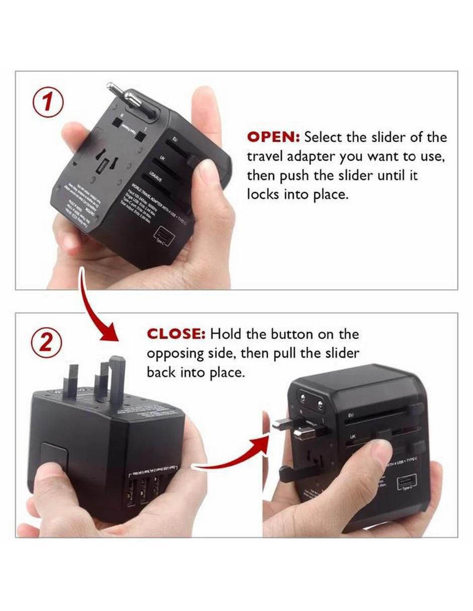 Multicontacto Travelxpertblack de 4 contactos 5