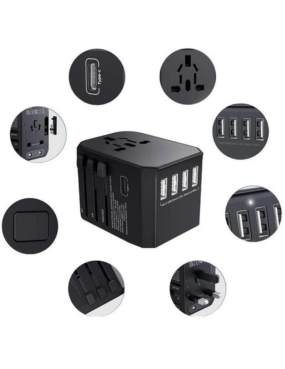 Multicontacto Travelxpertblack de 4 contactos 6