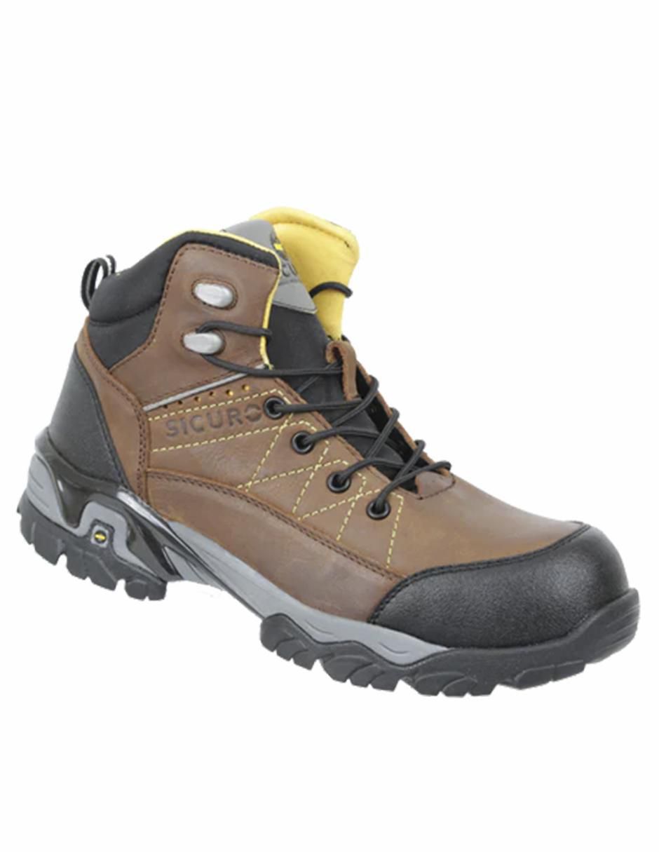 Bota industrial de cuero y tela