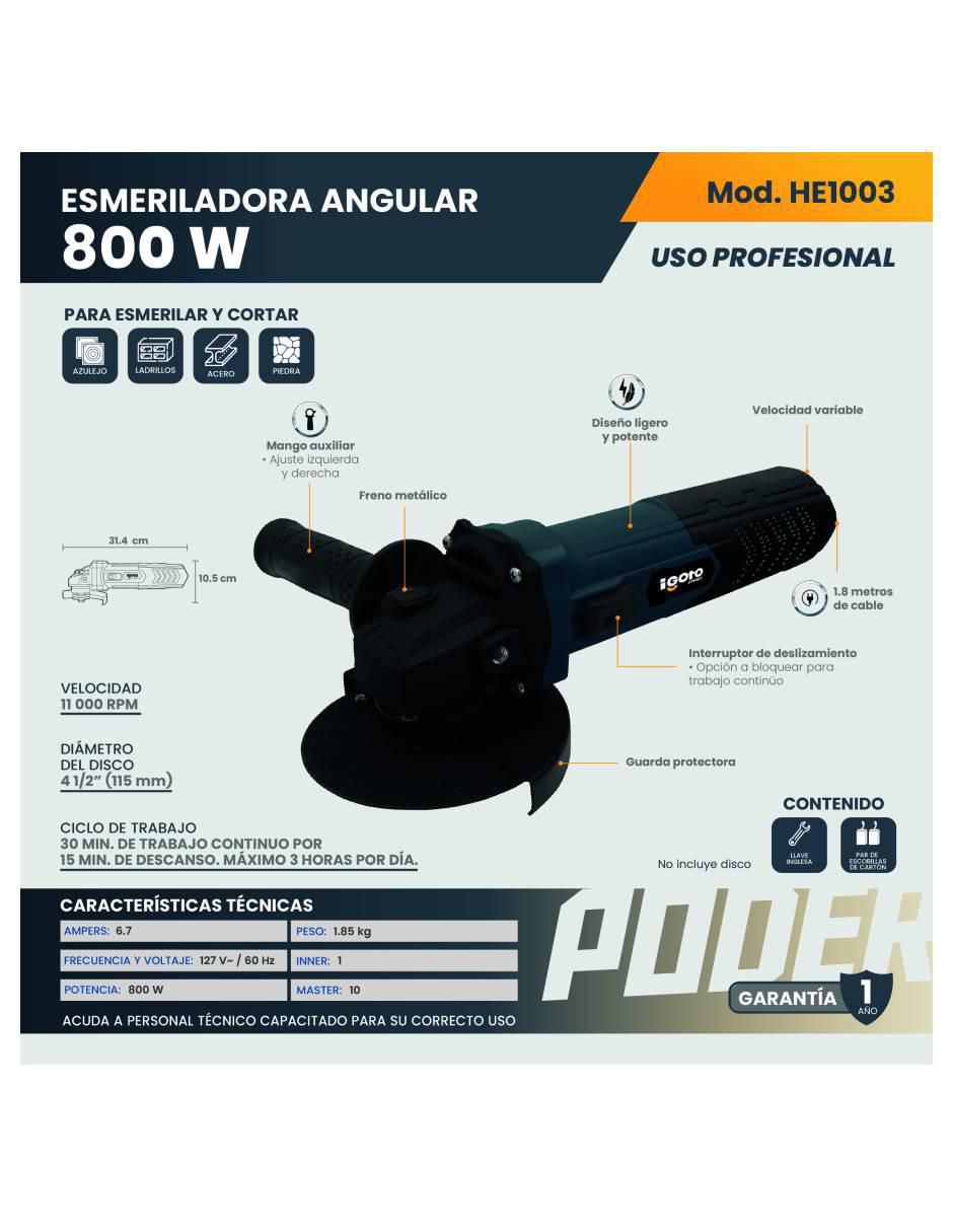 Rotomartillo y esmeril HE1002 + HE1003 850 W 2