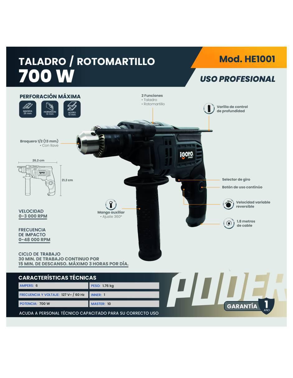 Rotomartillo y esmeril HE1001+HE1003 700 W 6