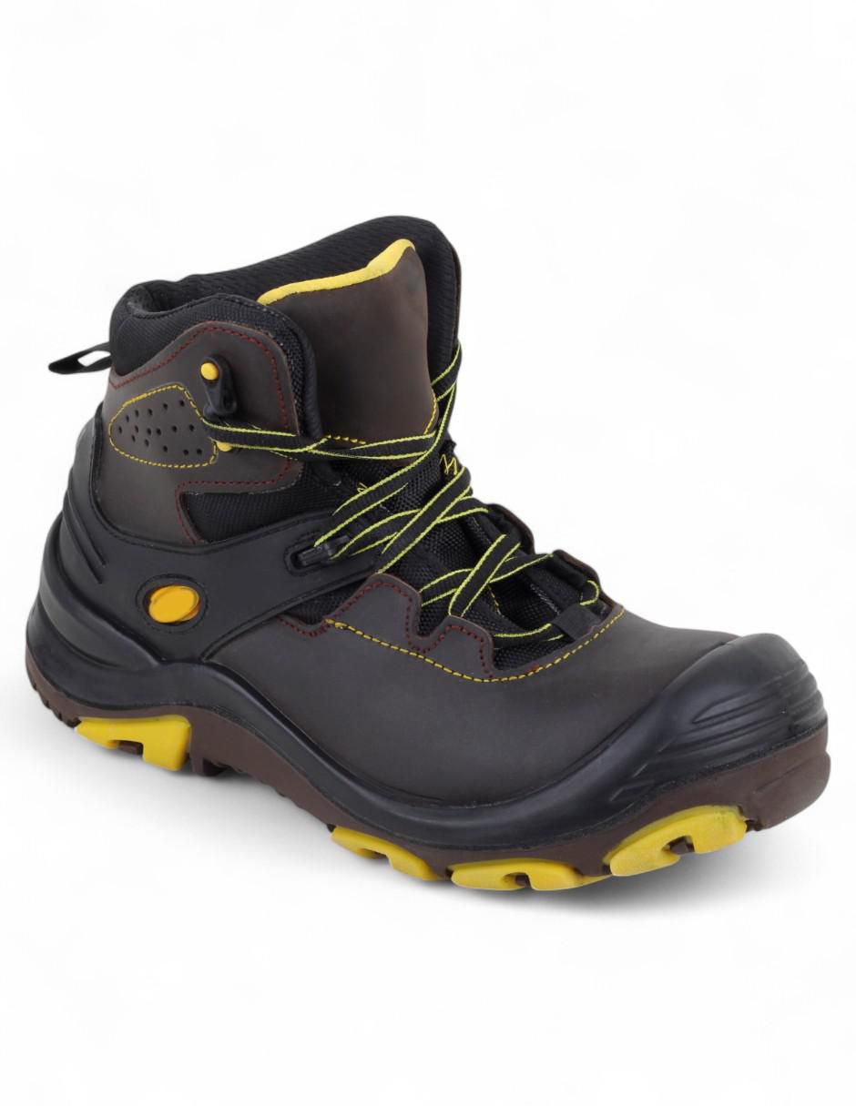 Bota industrial de cuero y tela