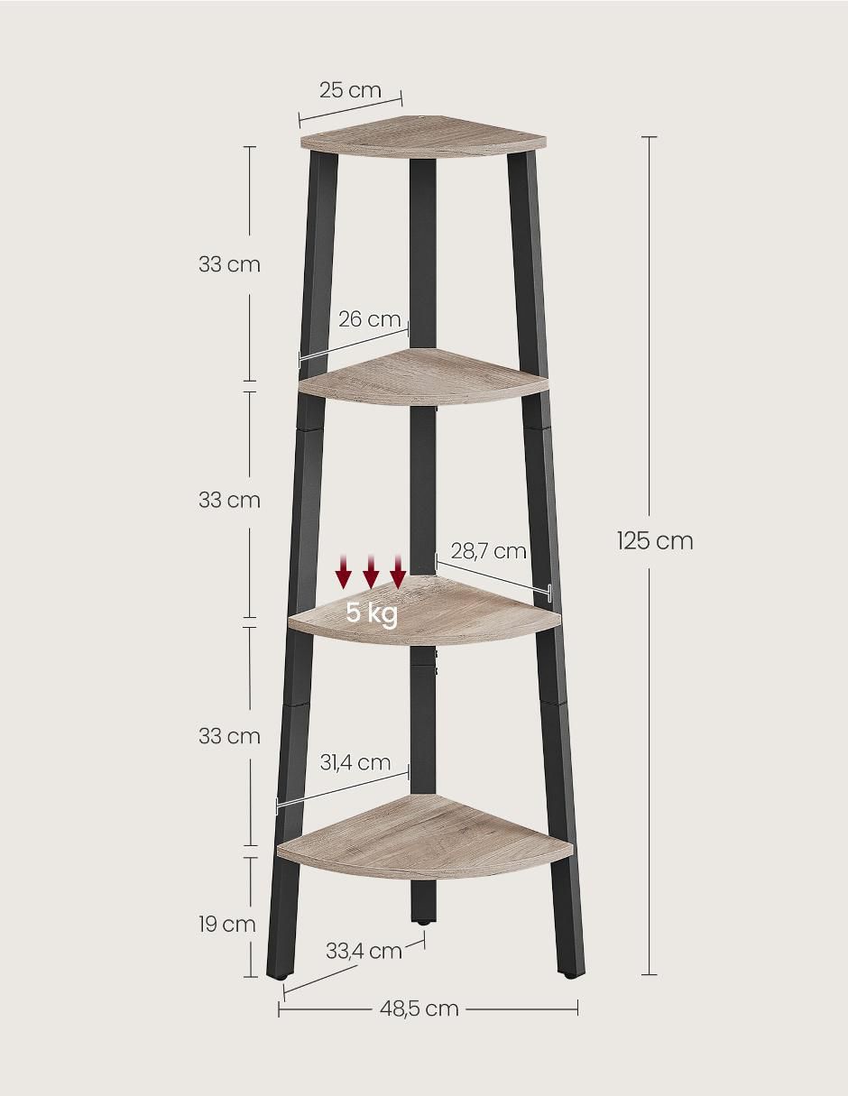 Estante de madera con metal Barnet MLLS034M01 4