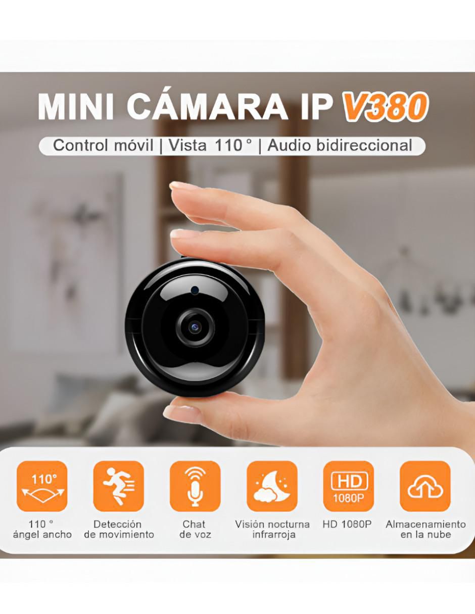 Cámara individual de seguridad inalámbrica Full HD 110° con capacidad para grabar visión nocturna para interior 2