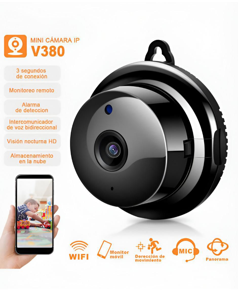 Cámara individual de seguridad inalámbrica Full HD 110° con capacidad para grabar visión nocturna para interior 4