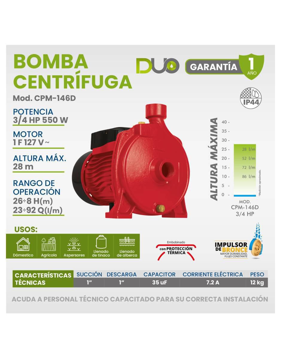 Bomba de agua centrífuga 3/4 hp 5