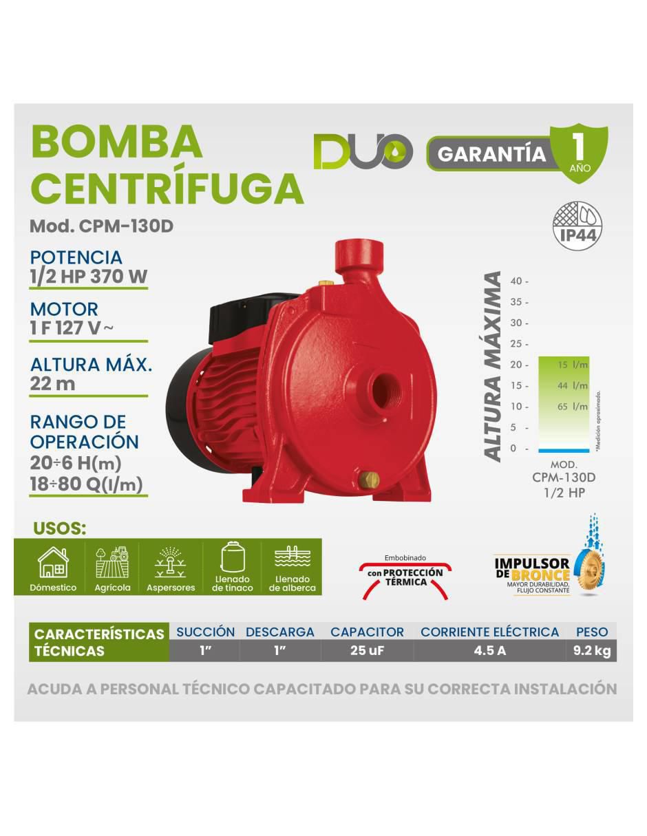 Bomba de agua centrífuga 1/2 hp 5