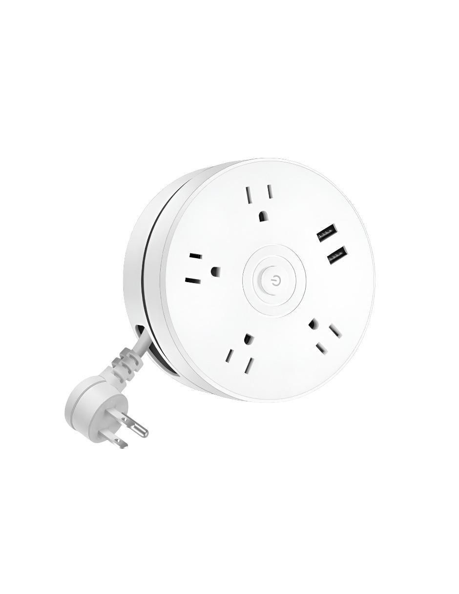 Multicontacto de 4 contactos y 2 puertos USB
