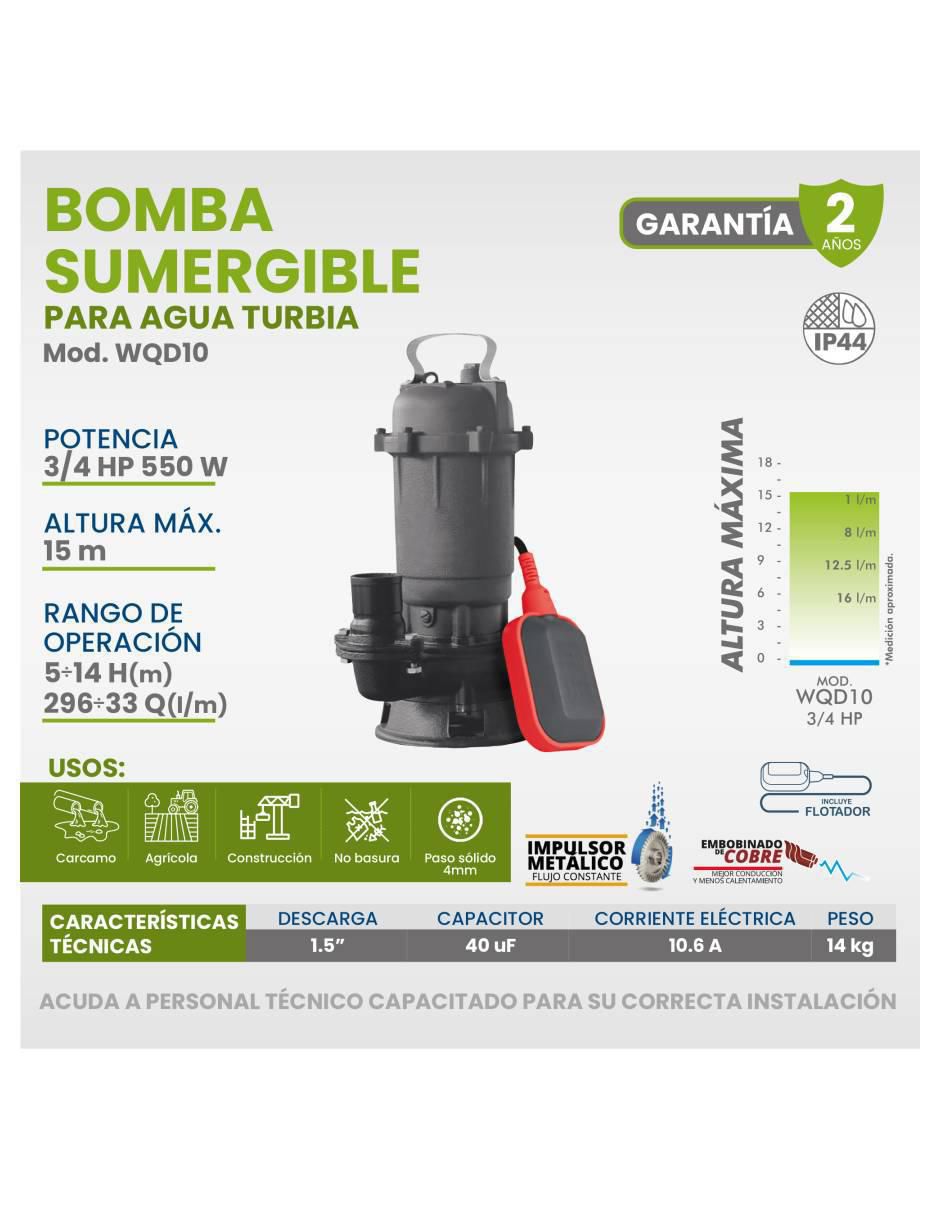Bomba de agua sumergible 3/4 HP 4