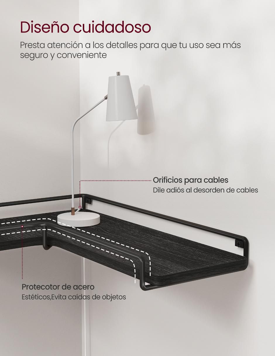 Estante de madera con metal Colex MLLS831B22 3