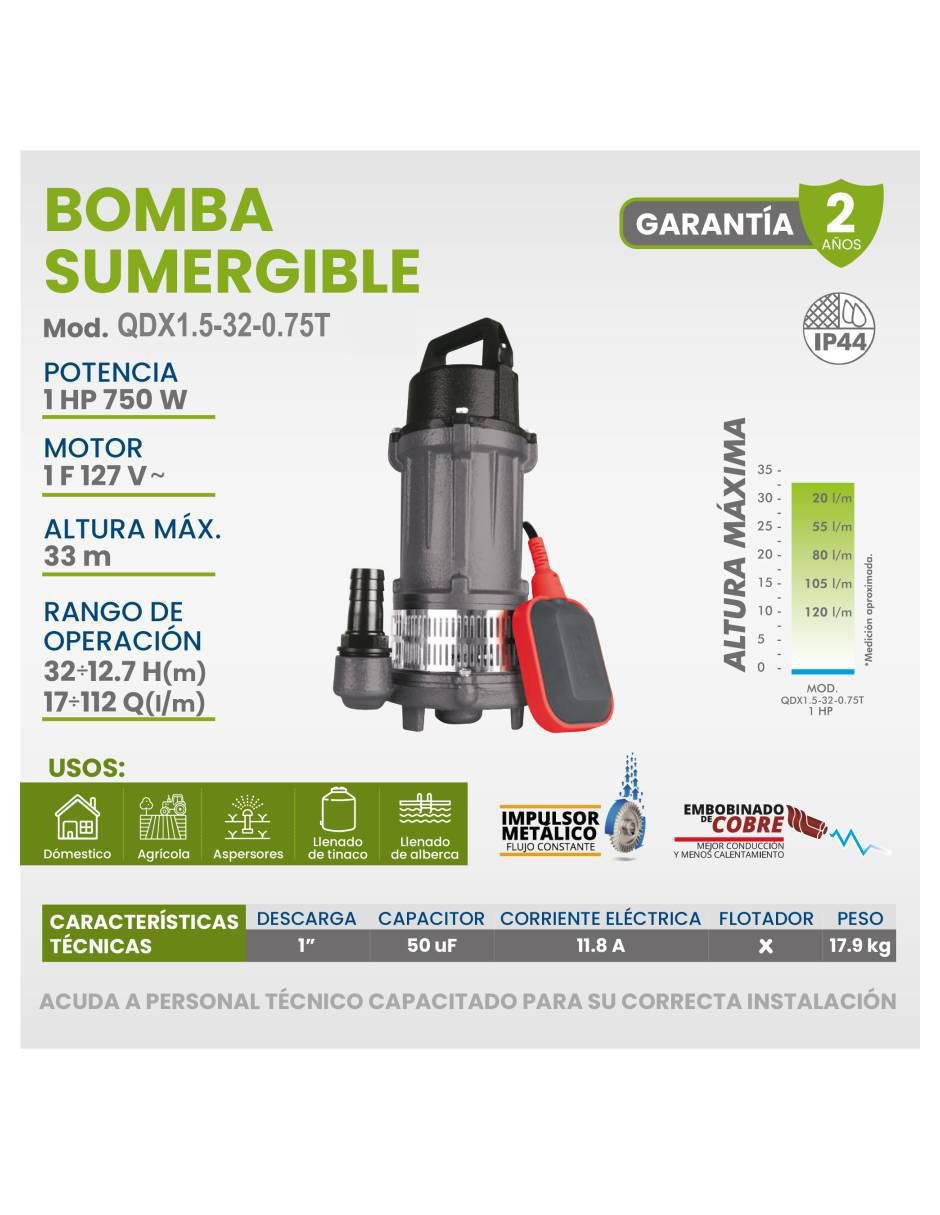 Bomba de agua sumergible 1 HP 5