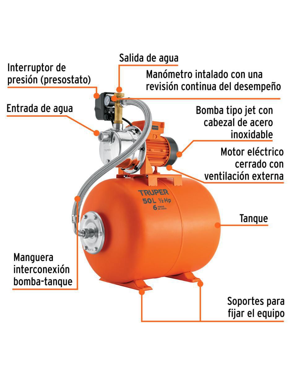 Bomba de agua hidroneumática Jet 1/2 HP 2