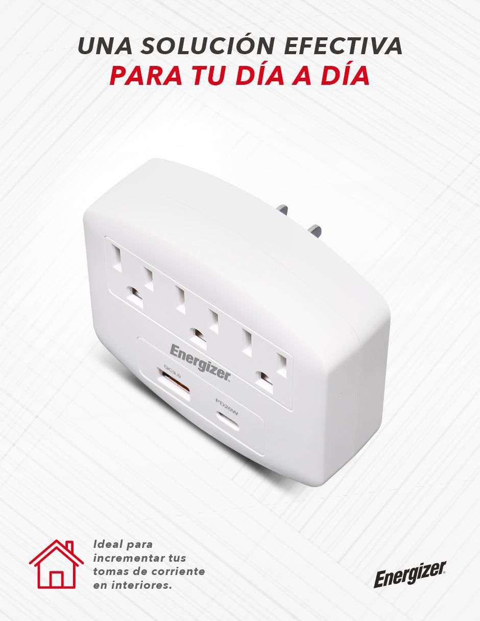Multicontacto EN-TAP4 de 3 salidas y 2 puertos USB 7