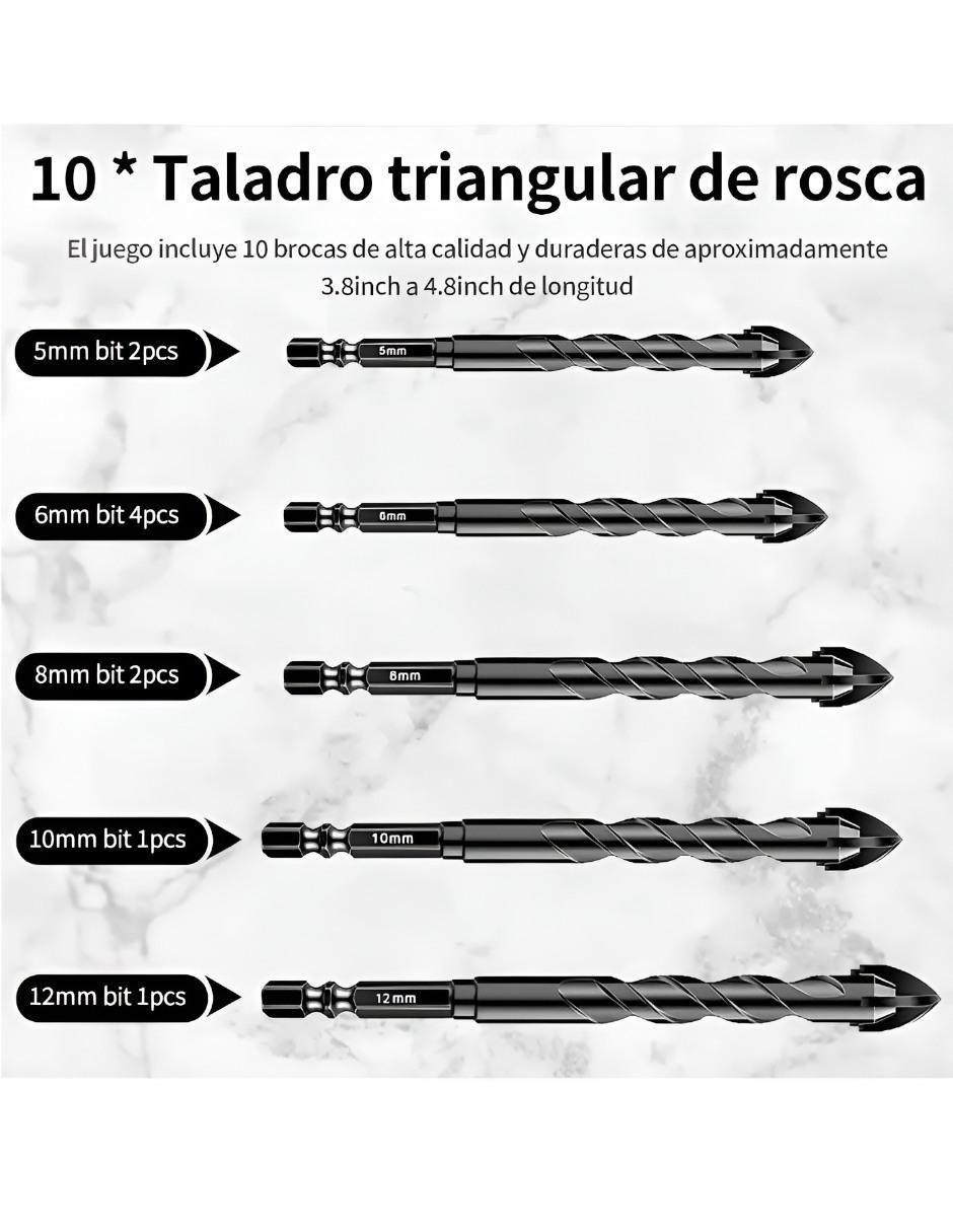 Juego brocas para concreto con 10 piezas 4