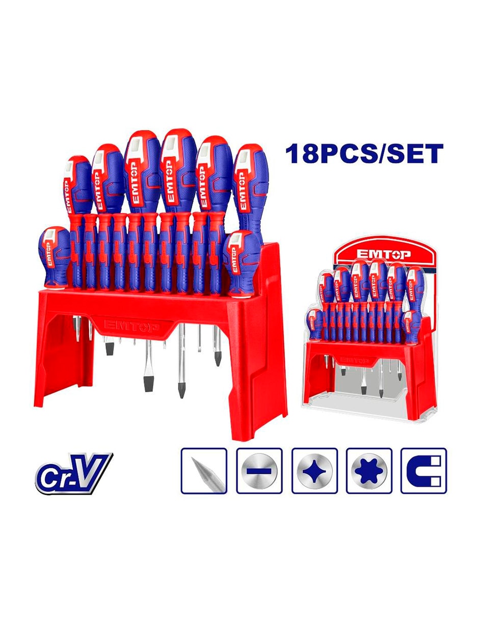 Set de desarmadores ESST1802 18 piezas 2