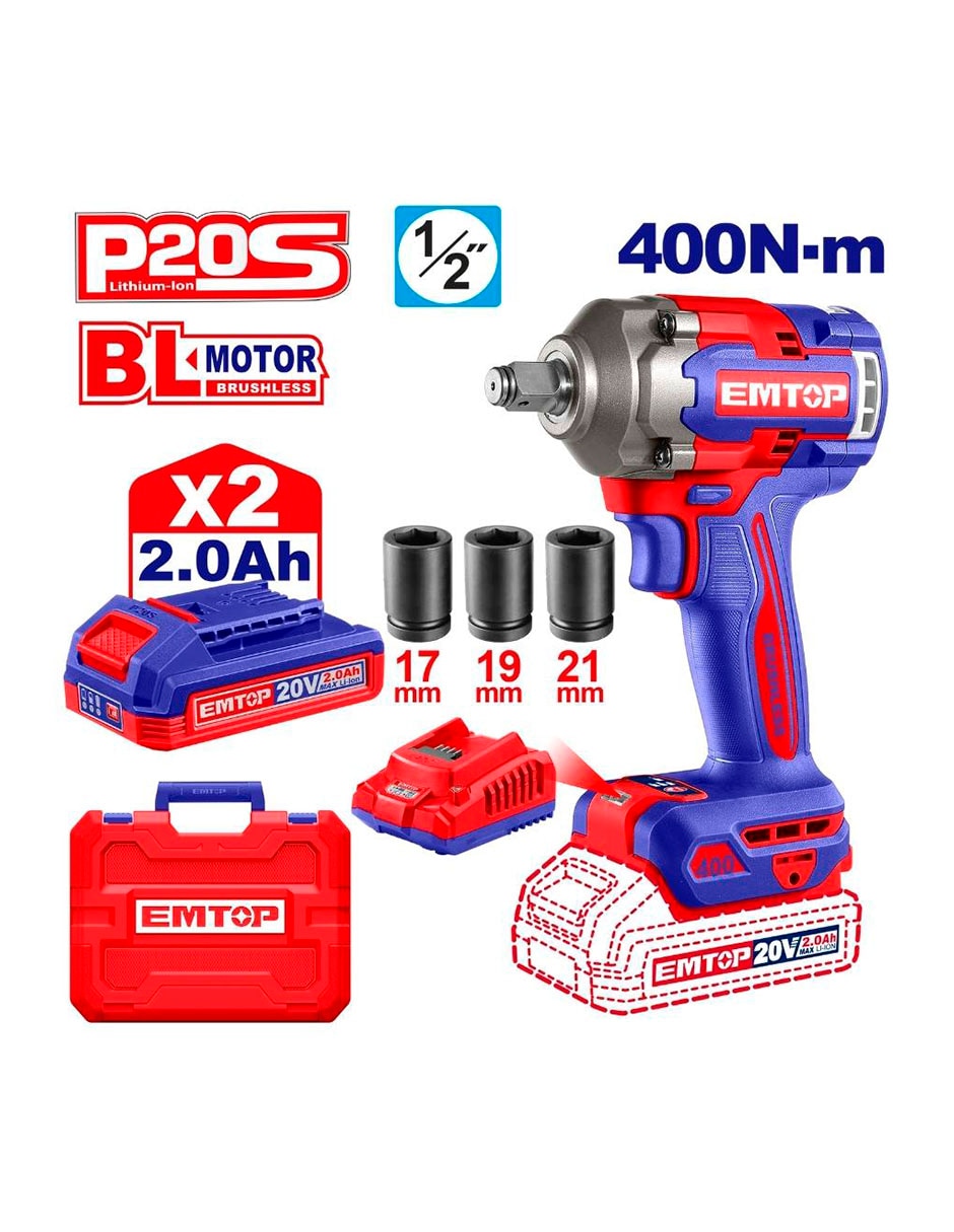 Llave de impacto emtop 2